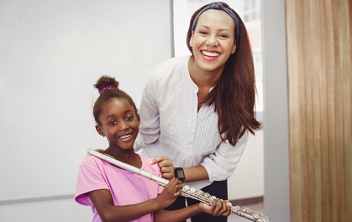 Girl with Flute Teacher