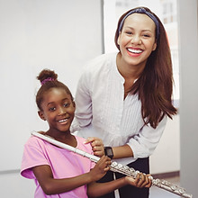 Girl with Flute Teacher