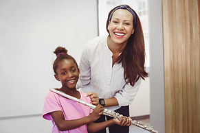 Girl with Flute Teacher
