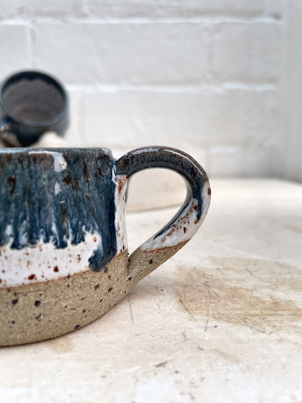 Thumbnail: Small 75ml espresso cups in white with coloured rims in assorted colours.
