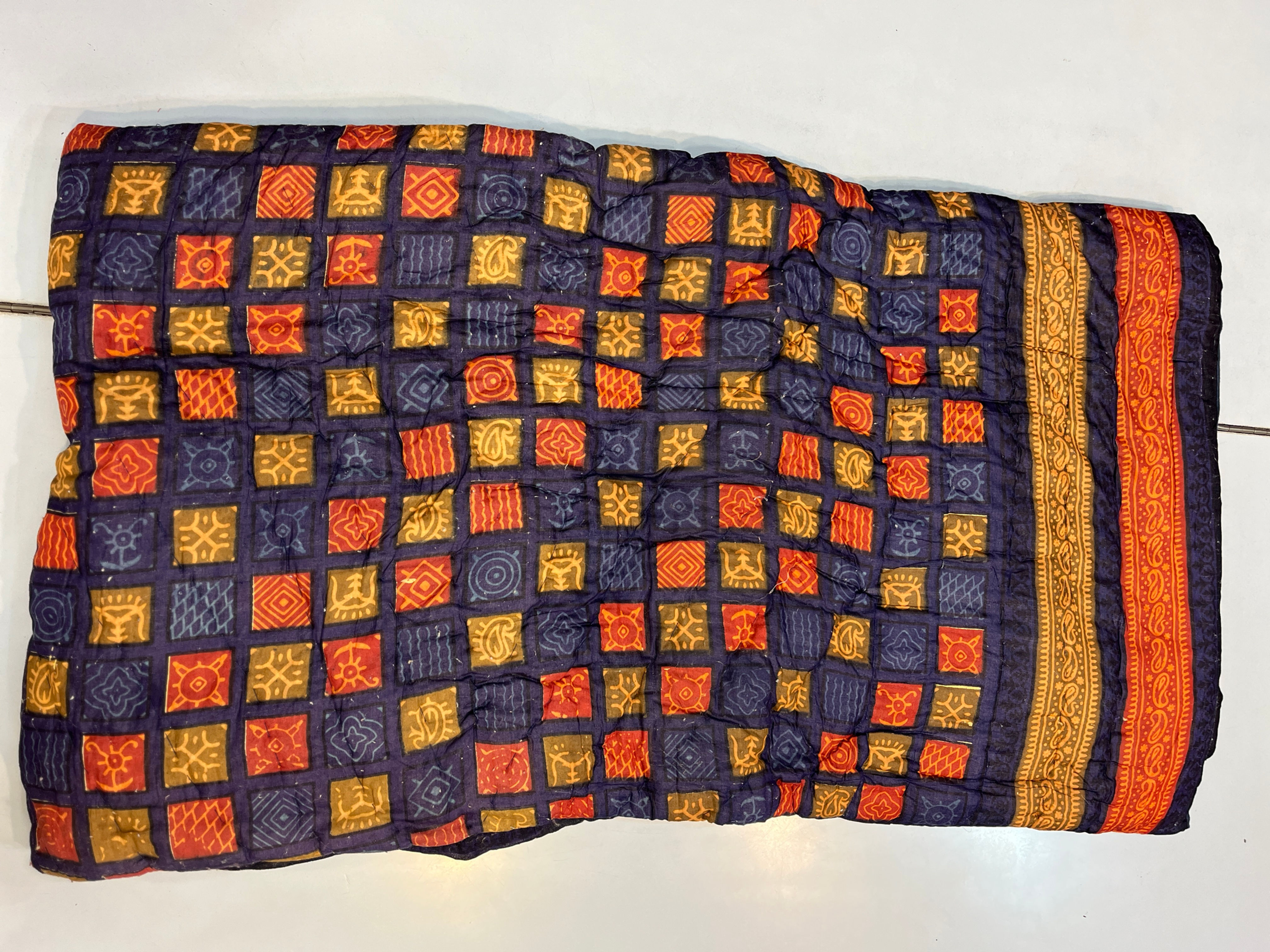 Bagru Print Cotton Jaipuri Single Razai (Quilt)