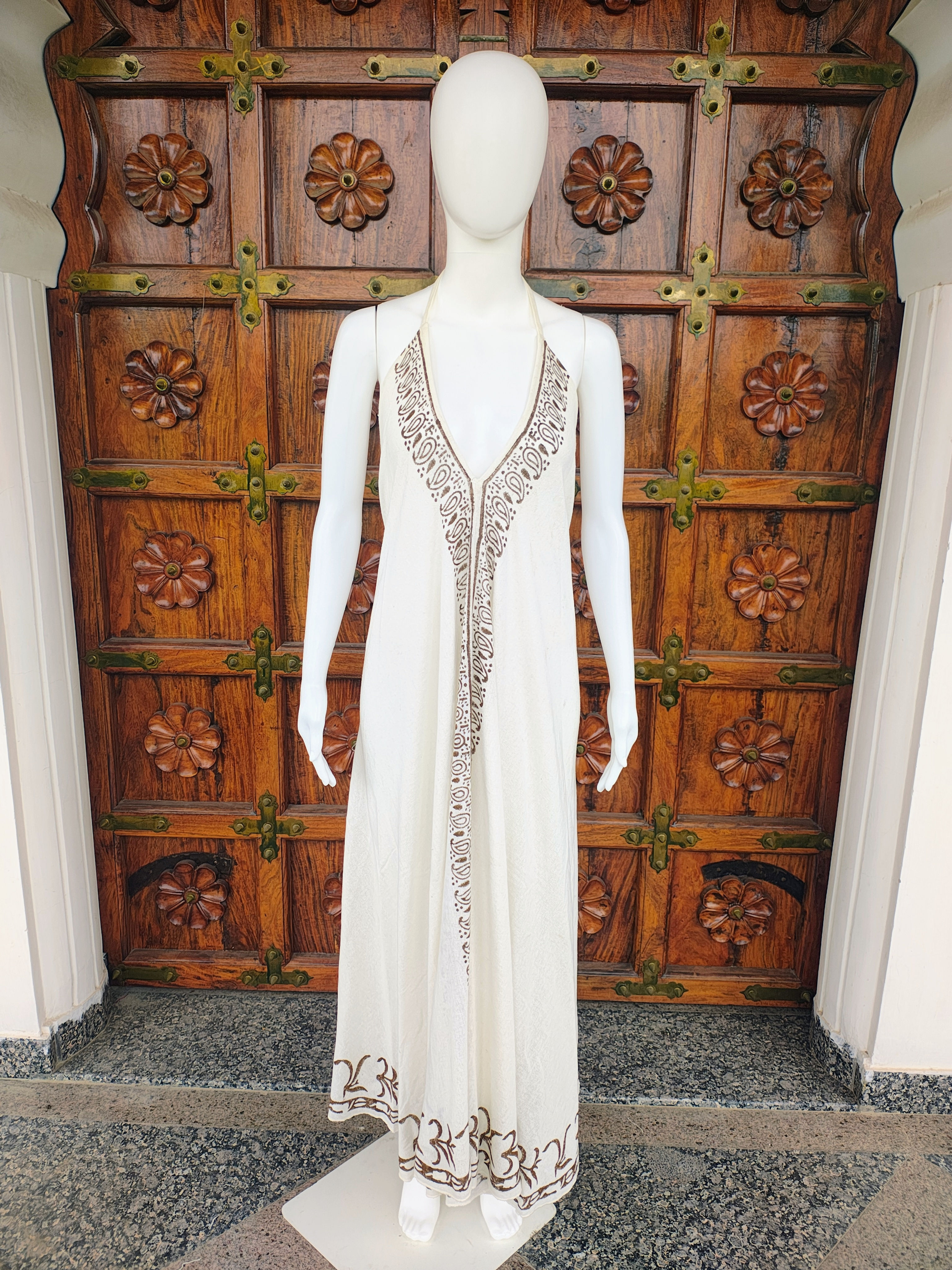 Women's Bohemian Style Cotton Sleeveless Casual Long Magic Dress