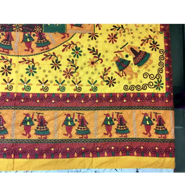 थंबनेल: Kantha Work Double Bed Sheet Folk Dance