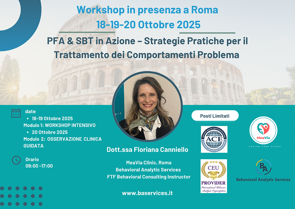 PFA & SBT in Azione Strategie Pratiche per il Trattamento del Comportamento Problema