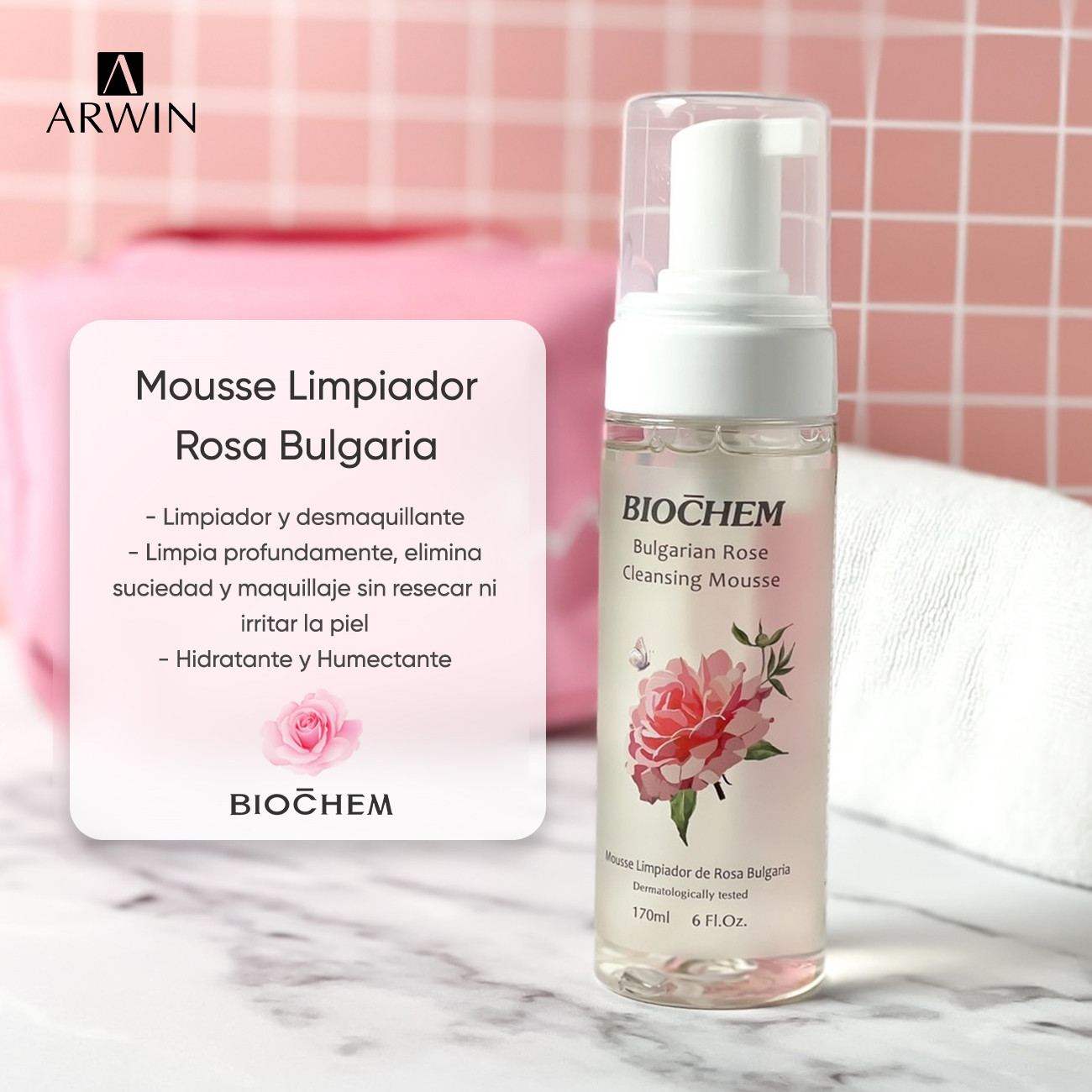 Mousse limpiador Rosa Bulgaria