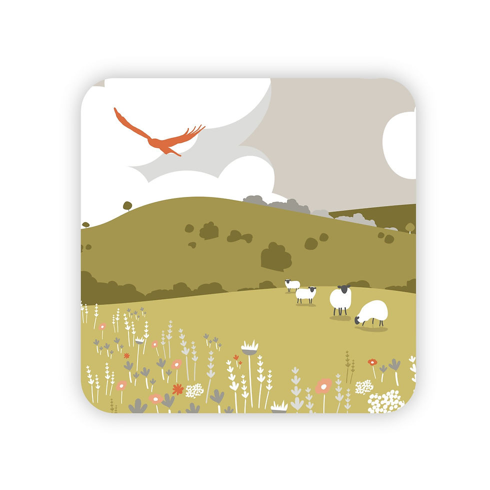 Thumbnail: Single Countryside Melamine and Cork Coasters