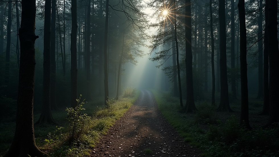 High angle view of dark forest with shadows