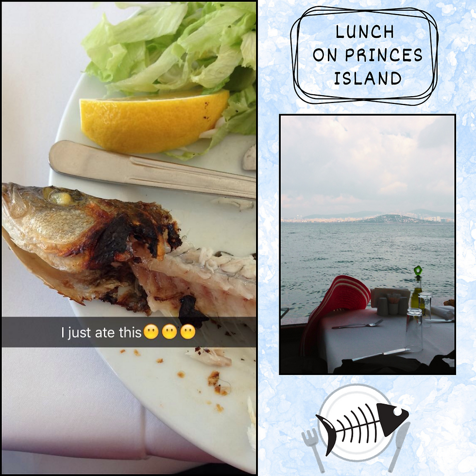 That's E's photo on the left. The whole fish was a bit daunting!