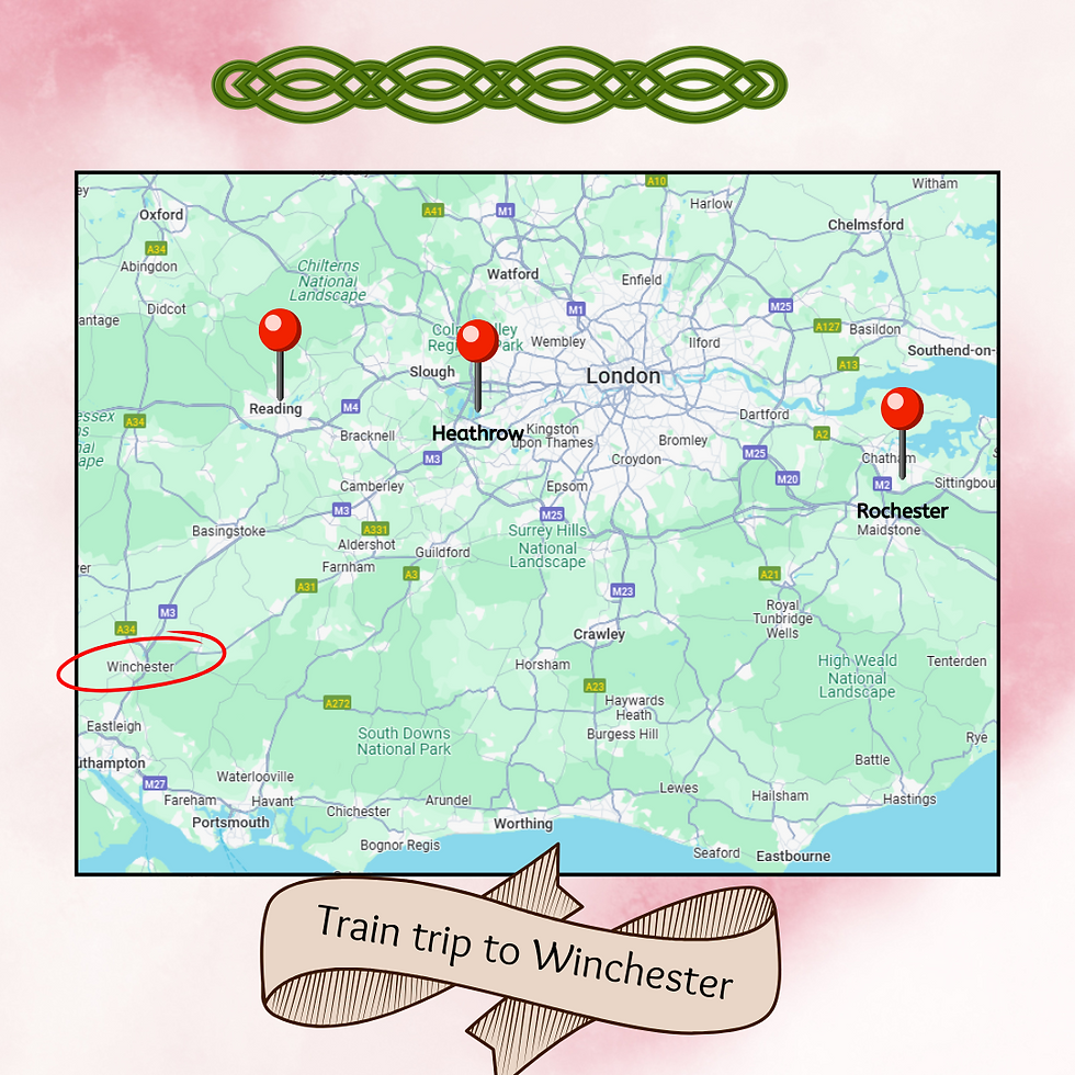Heathrow-Reading-Winchester and back again.
