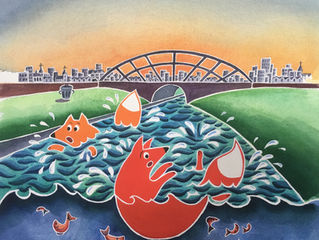 I found some old illustrations from 'Pablo Goes Hunting'