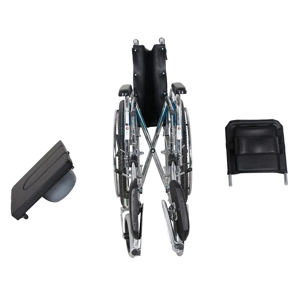 Easily foldable reclining commode wheelchair for sale