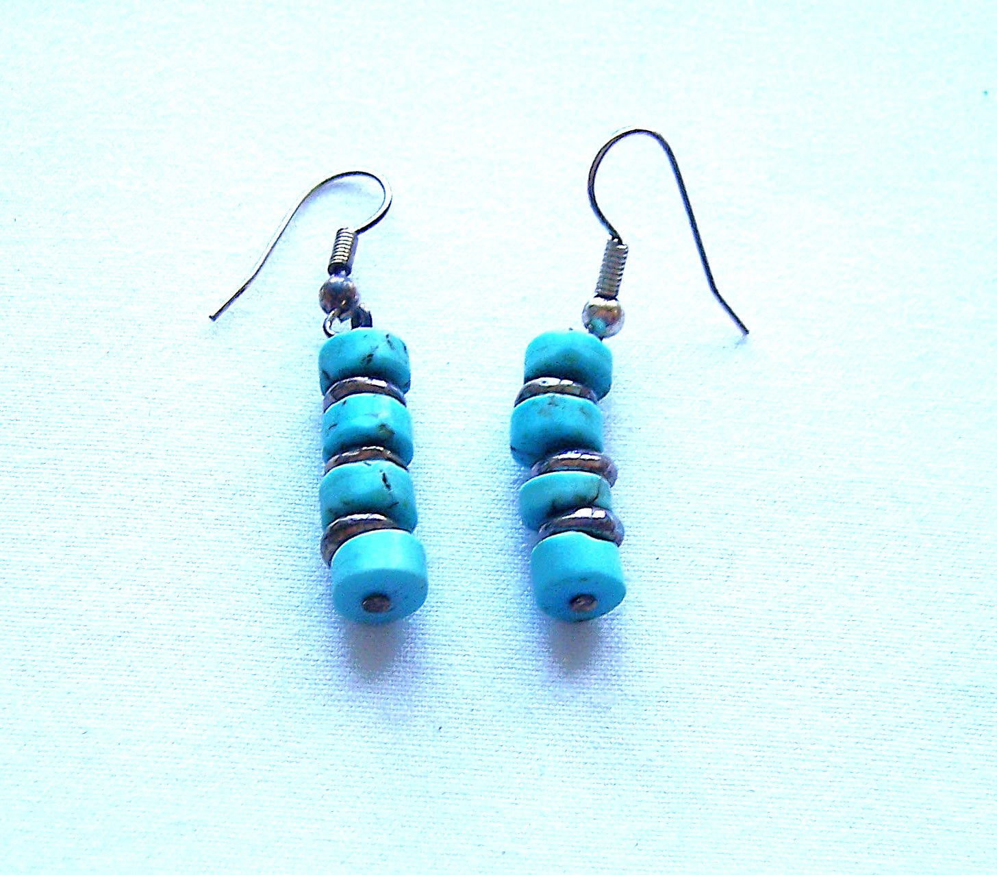 Silver And Turquoise Drop Earrings