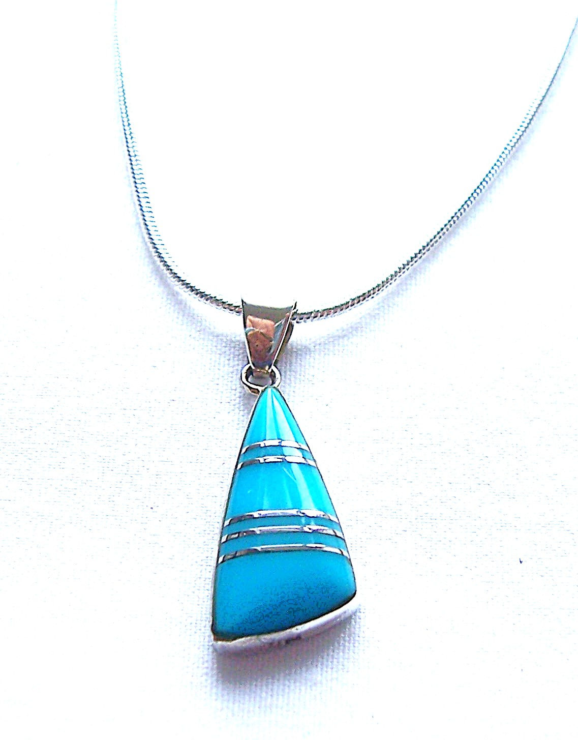 navajo silver and turquoise pendant