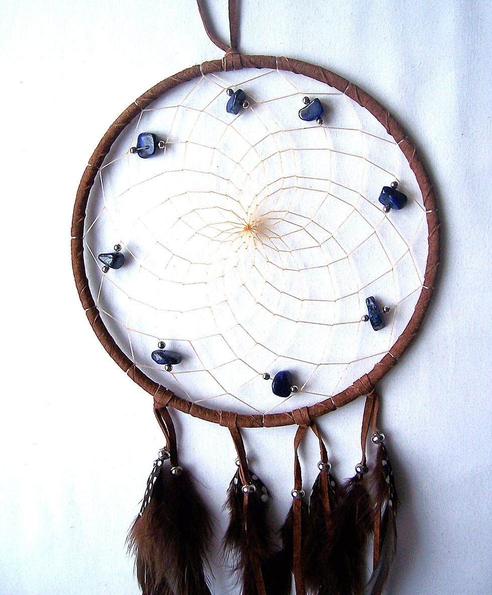 Ojibway 6" brown lapis dream catcher