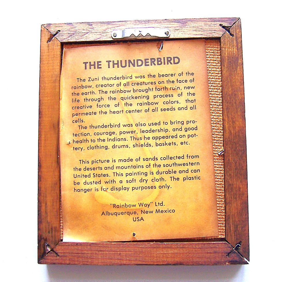 Vintage Navajo Thunderbird Sand Painting From Rainbow
