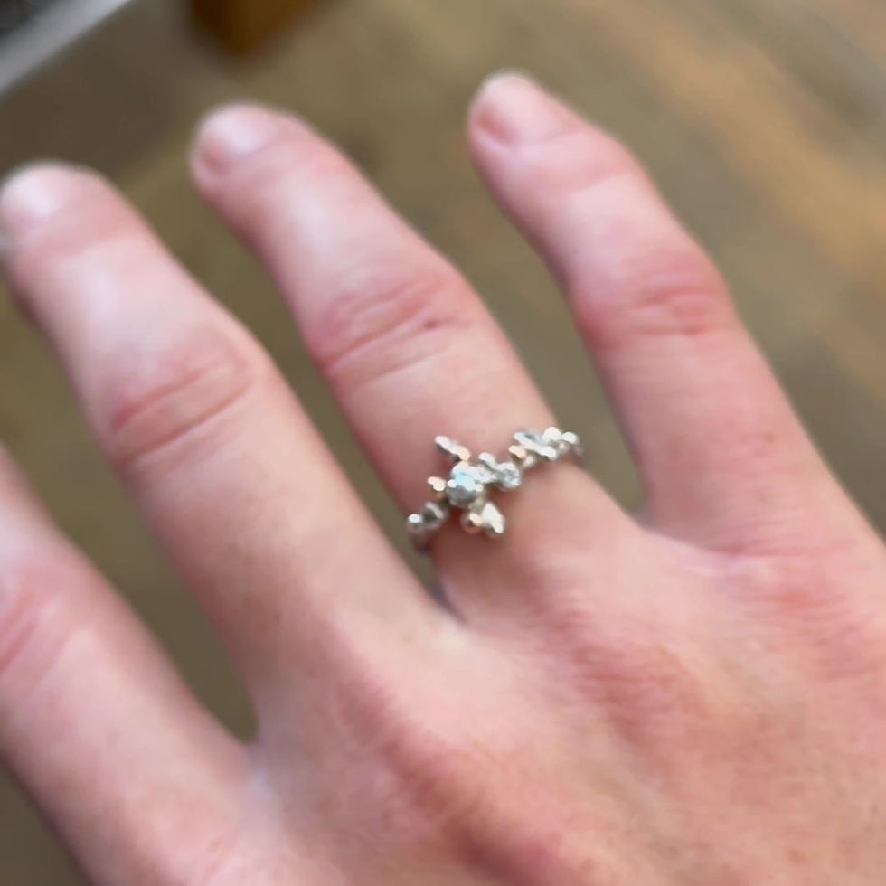Sličica: LINDA, gold cross ring with natural pearl, Atelje DR jewelry