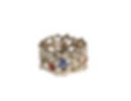 White gold lace ring with Sapphires and diamonds