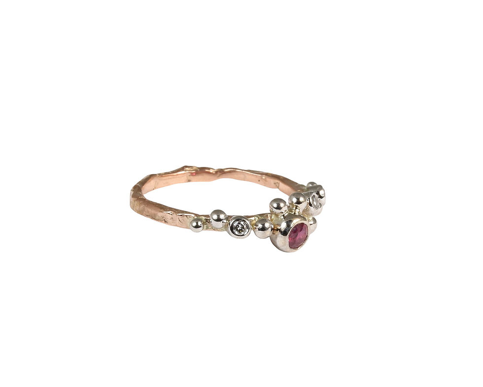 Thumbnail: LINDA gold ring with Ruby and diamonds, Atelje DR jewelry