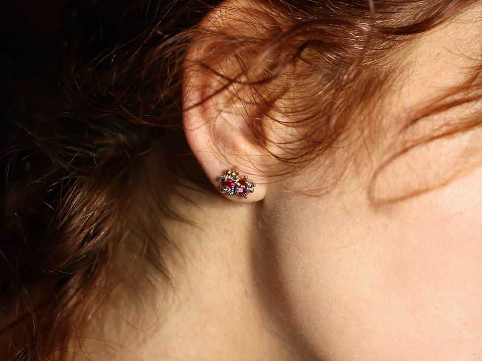Familia PIGMENTUM earrings with gemstones, Atelje DR jewelry