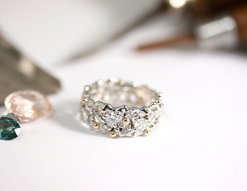 Thumbnail: Unique Enigma LUX ring with diamonds, Atelje DR jewelry
