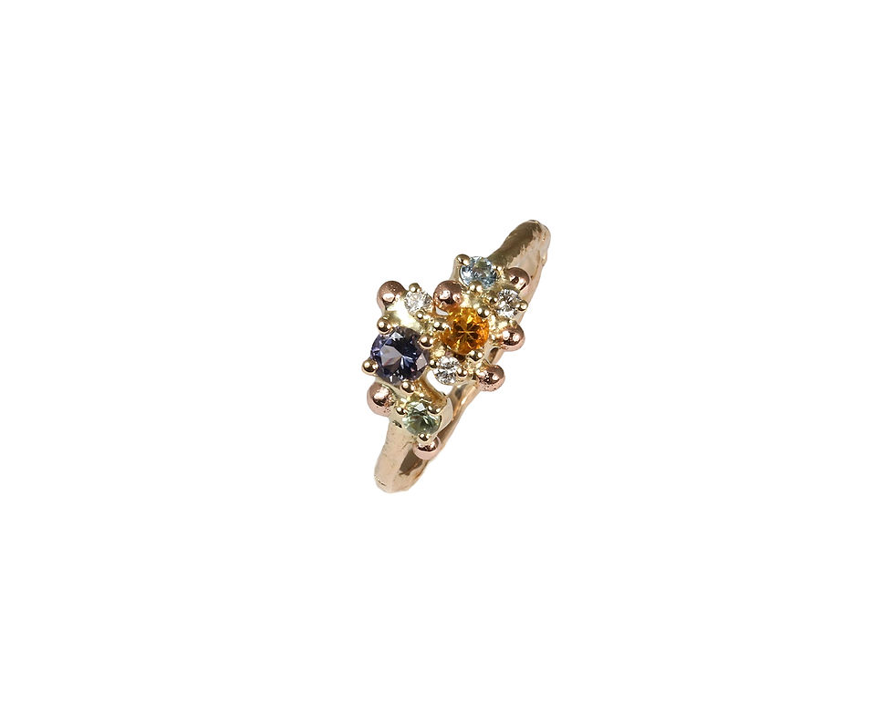 Thumbnail: Artistic gold ring with Sapphires