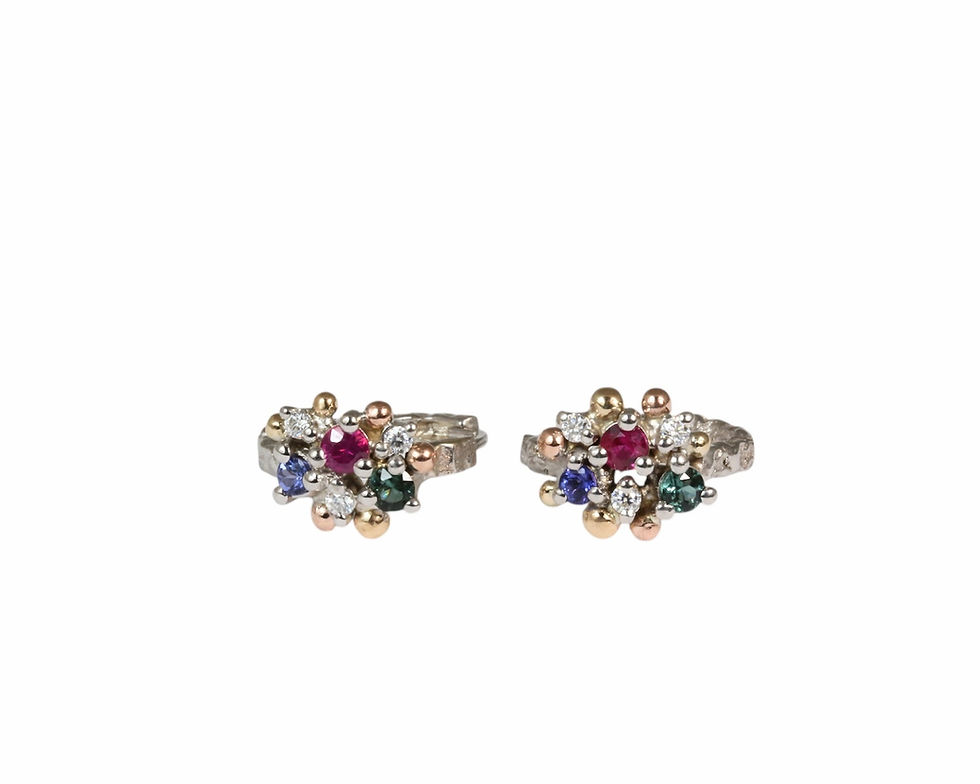 Thumbnail: Unique Familia Bonny huggie earrings, Atelje DR jewerly