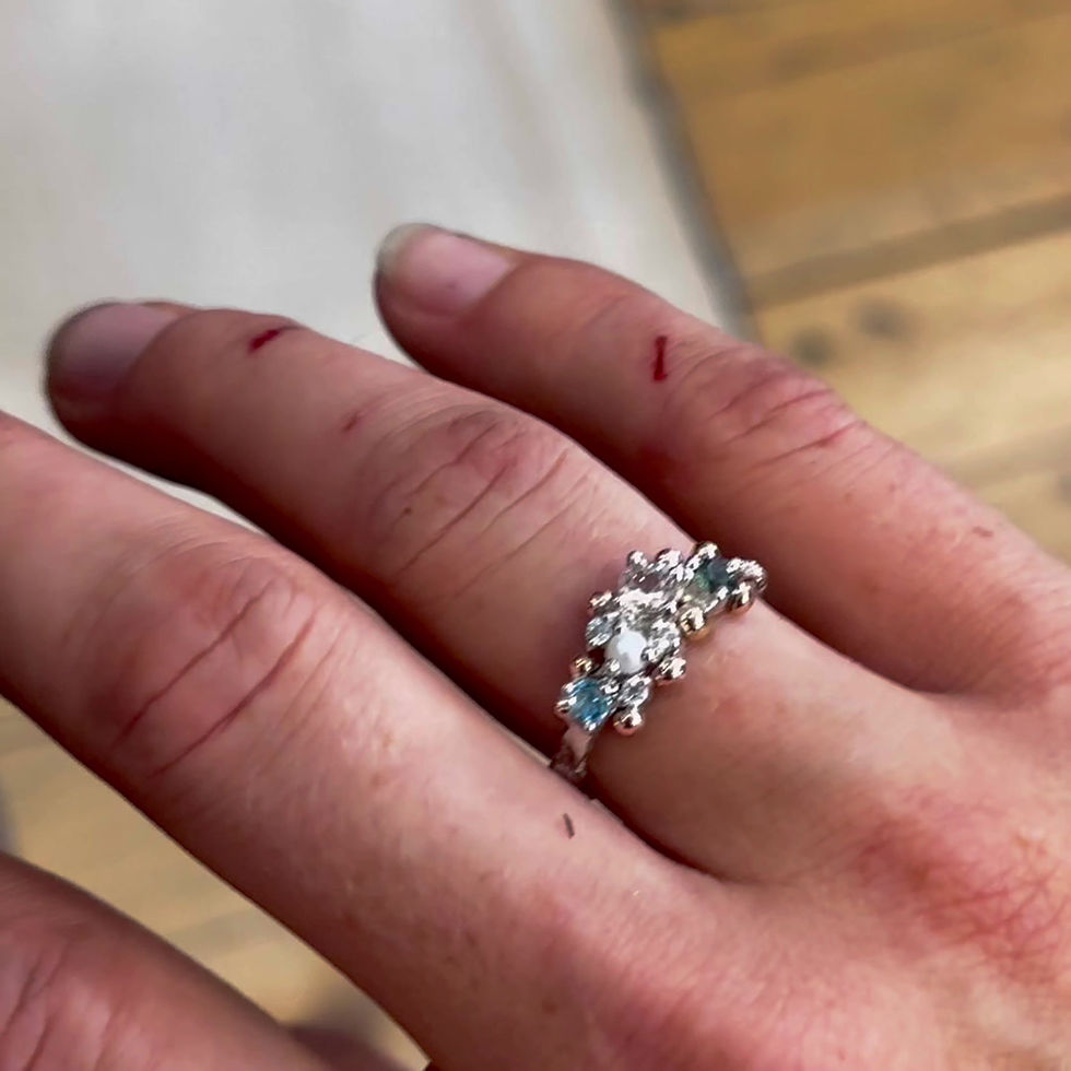 Thumbnail: Playful FAMILY MARISA ring with Morganite stone, Atelje DR jewelry