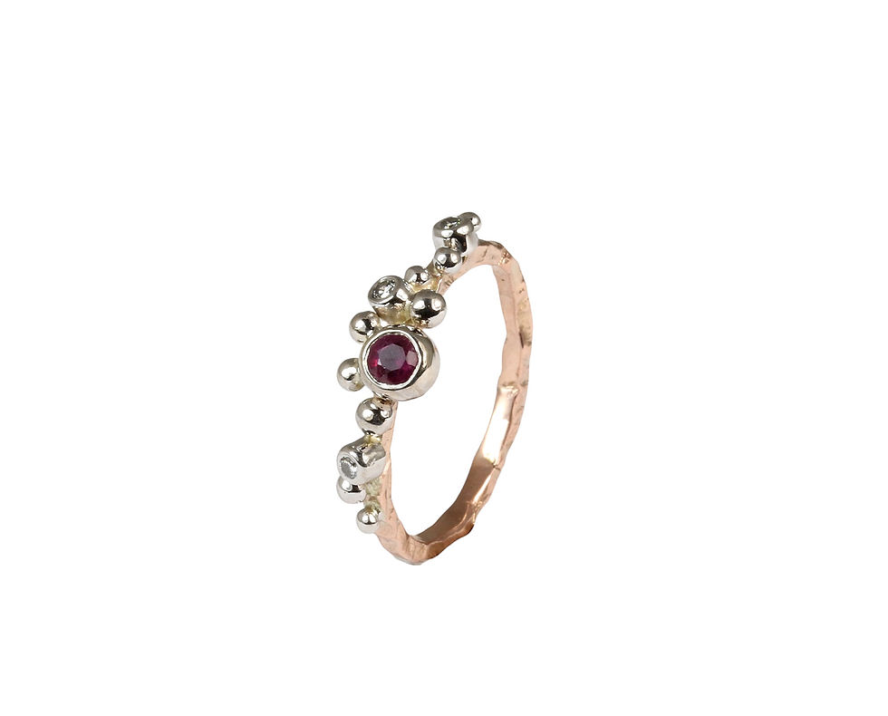 Thumbnail: LINDA gold ring with Ruby and diamonds, Atelje DR jewelry