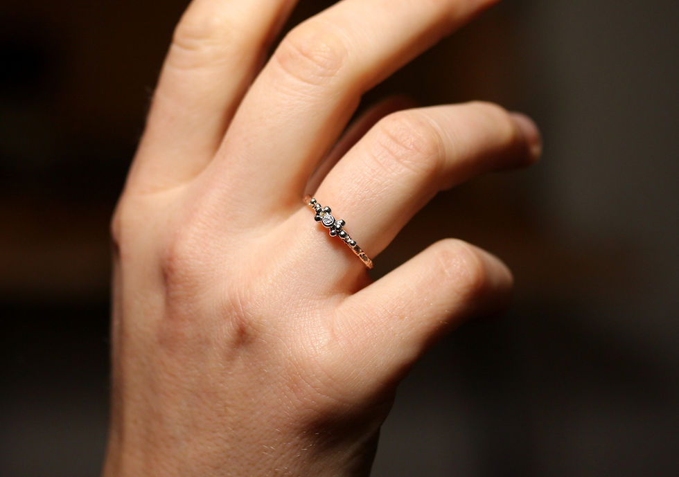 Ava ring with white diamond, Atelje DR jewelry