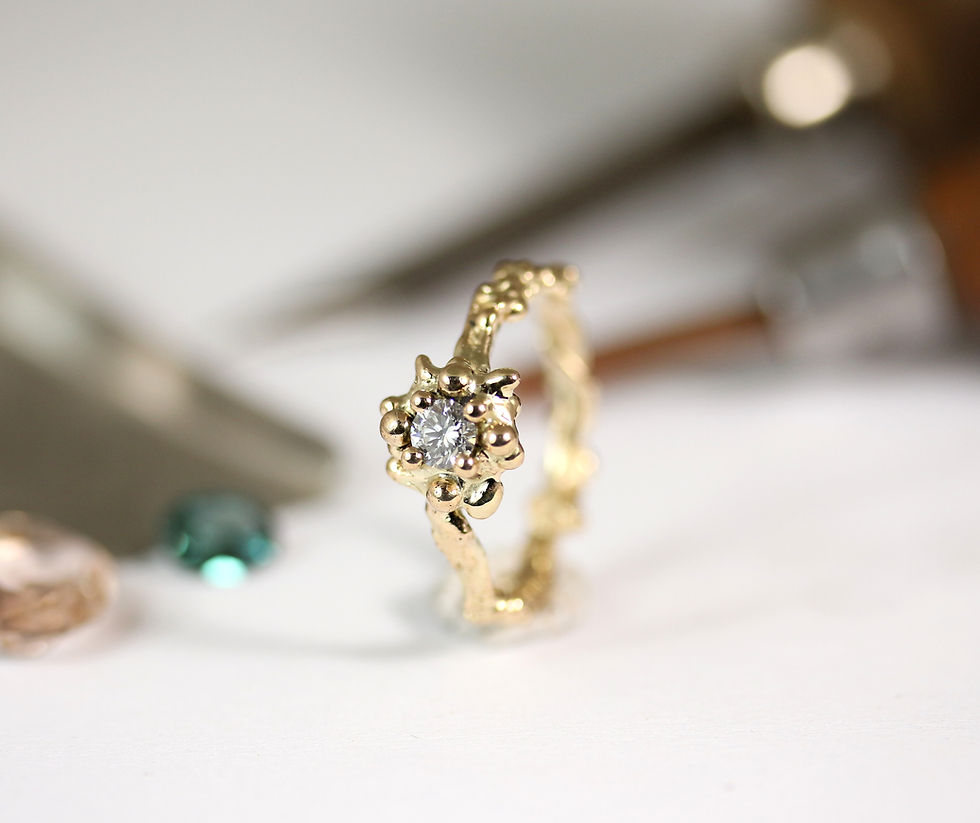 Thumbnail: Eliana gold ring with diamond, Atelje DR jewelry