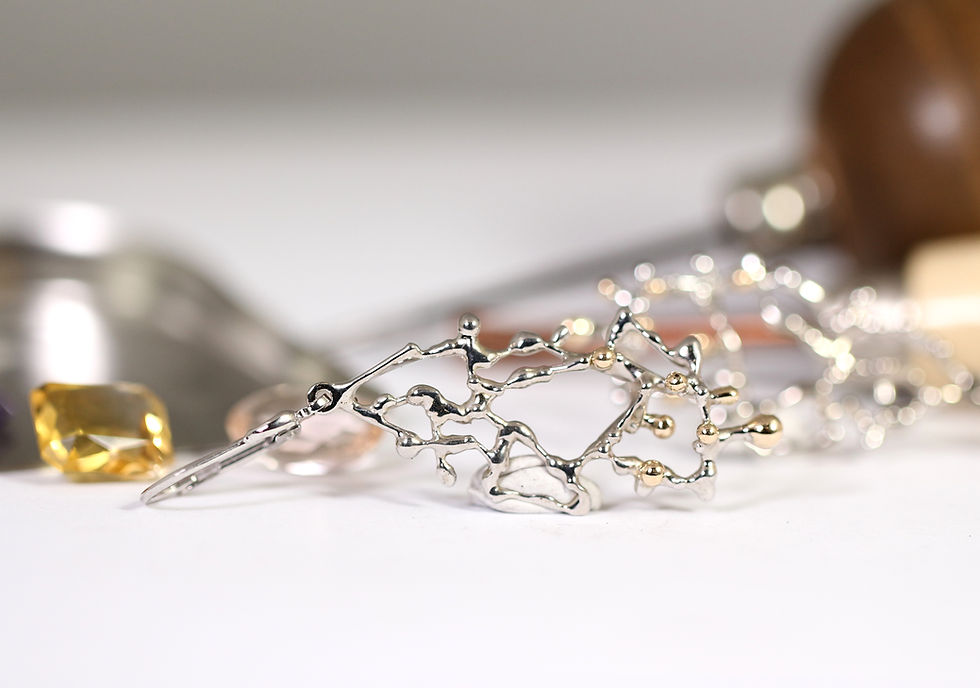 Sličica: Unique SPLASH dangling earrings, Atelje DR jewerly