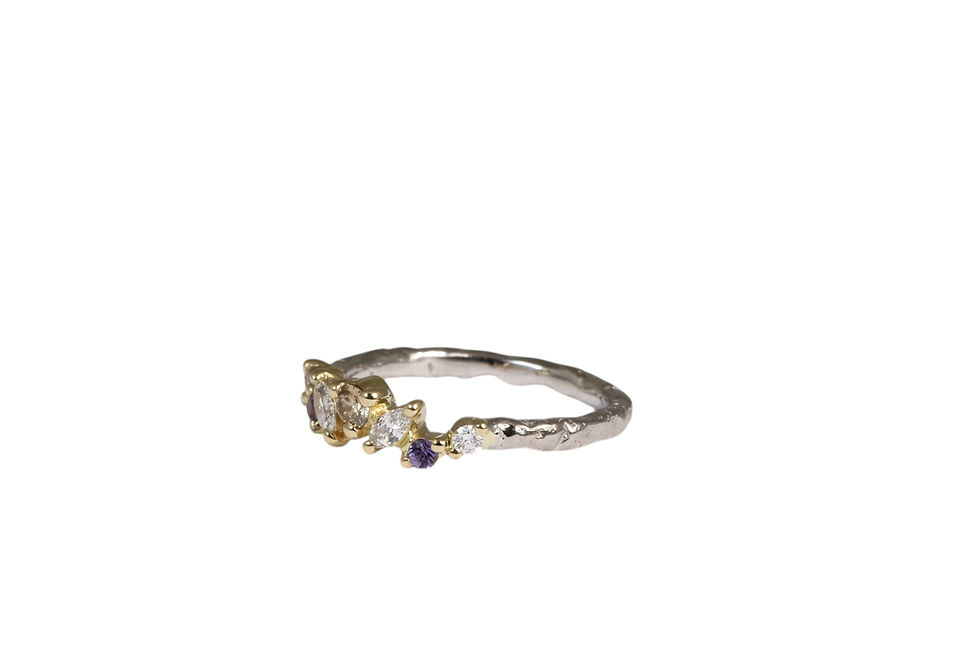 Sličica: Unique Princess VIOLA ring with diamonds, Atelje DR jewelry