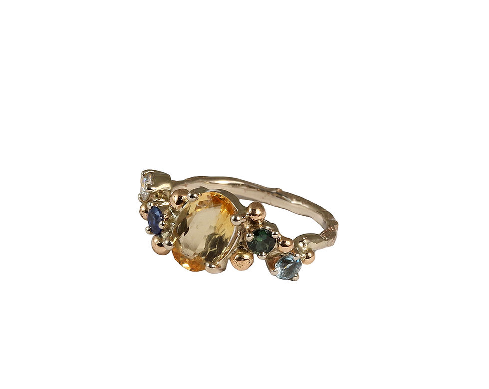 Sličica: Cluster ring with various gemstones