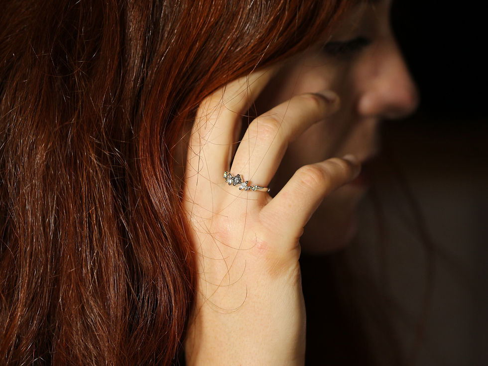 Sličica: Elegant platinum Princess RINA ring, Atelje DR jewelry