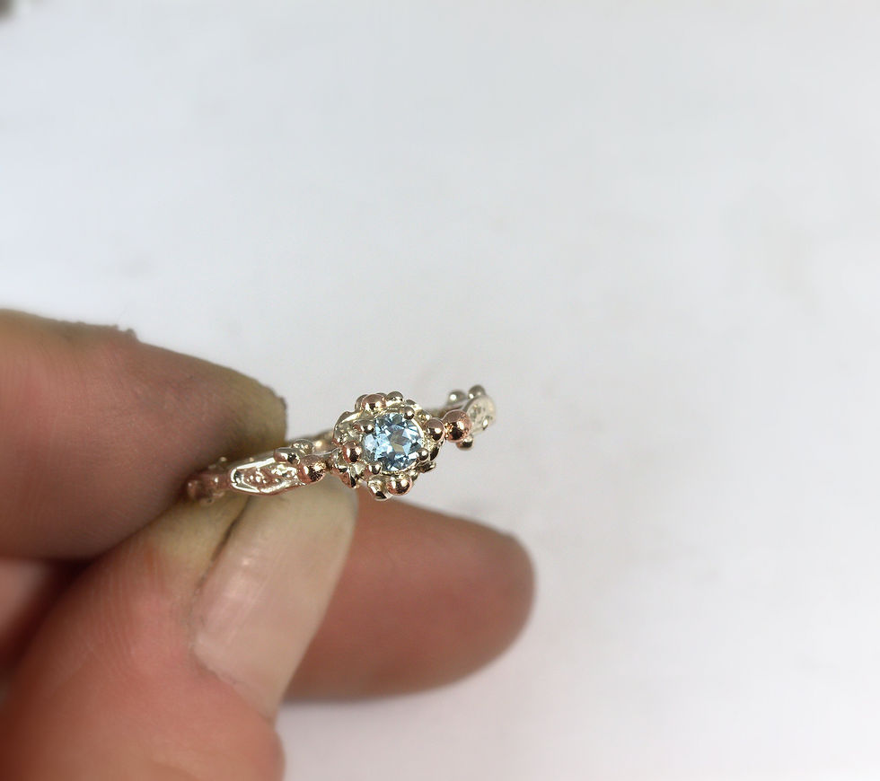 Thumbnail: SARIA ring with blue Aquamarine