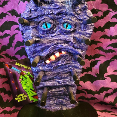 Moffins - Purple Coffin Shaped Monster Trinket Organizer Stand