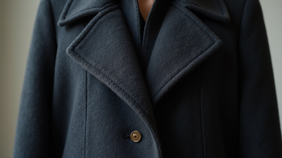 Close-up view of elegant wool coat fabric texture