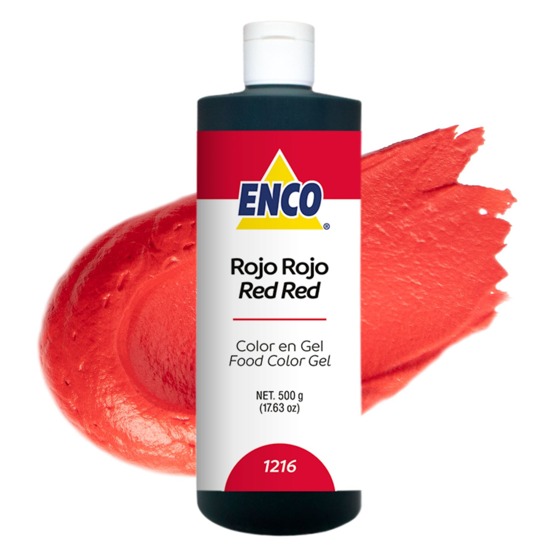 Colorante en Gel ENCO Rojo Rojo 500g espatuleado, marca ENCO