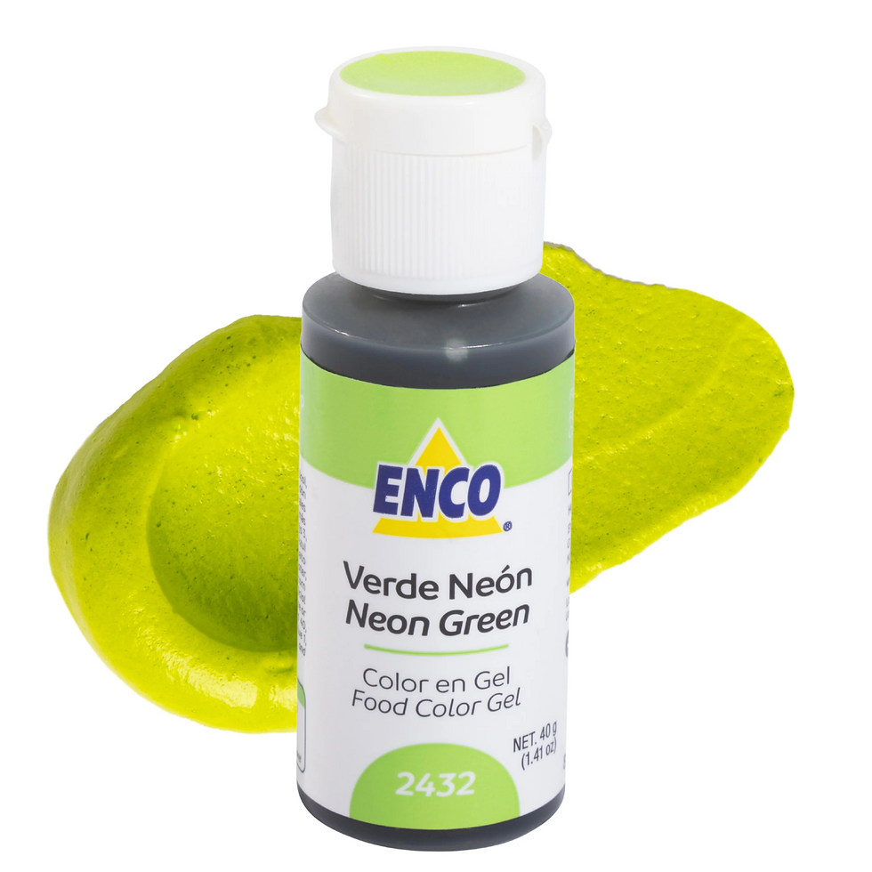 Colorante en Gel Verde Neon 40g, marca ENCO