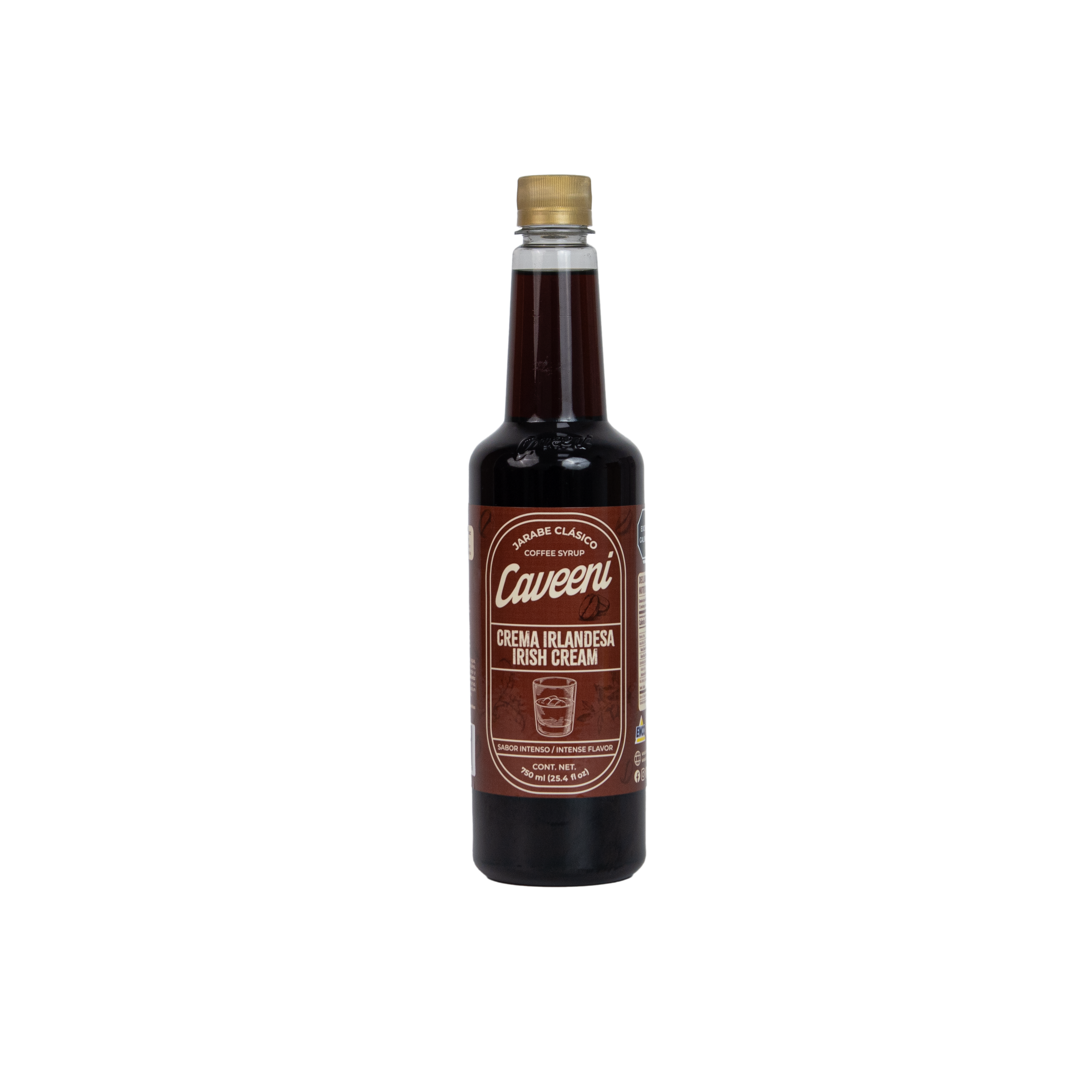Jarabe para Café Sabor Crema Irlandesa Caveeni 750ml, marca Caveeni