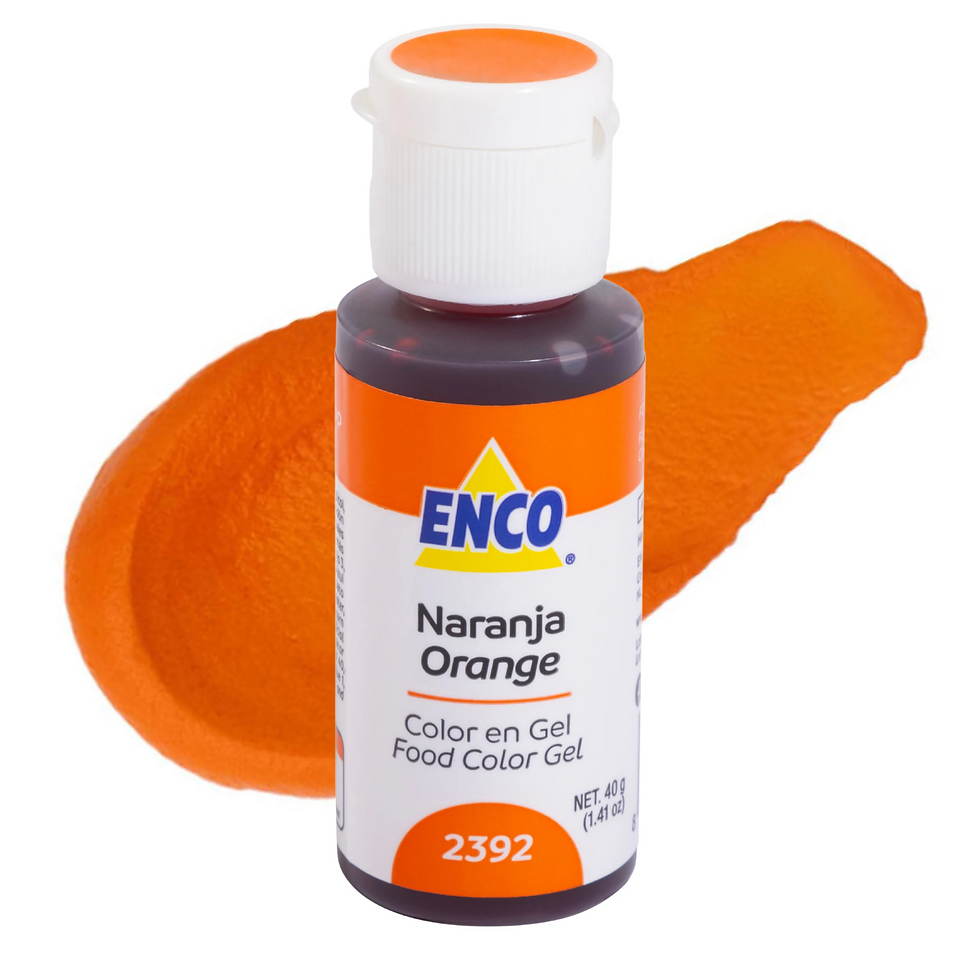 Colorante en Gel Naranja 40g, marca ENCO