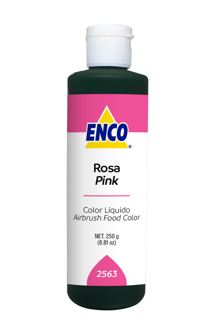 Colorante Líquido Rosado 250g, marca ENCO