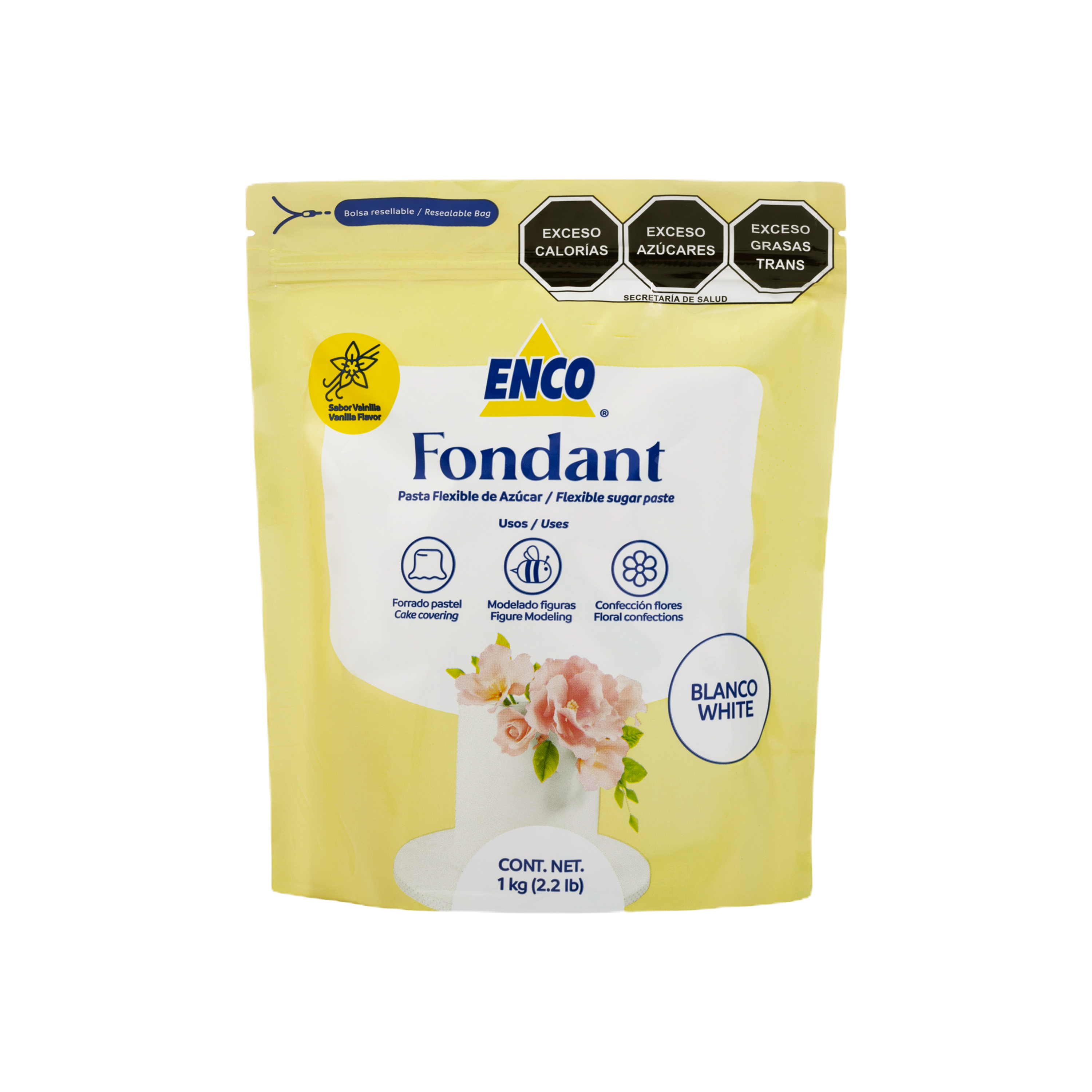 Fondant Blanco ENCO 1 Kg, marca ENCO