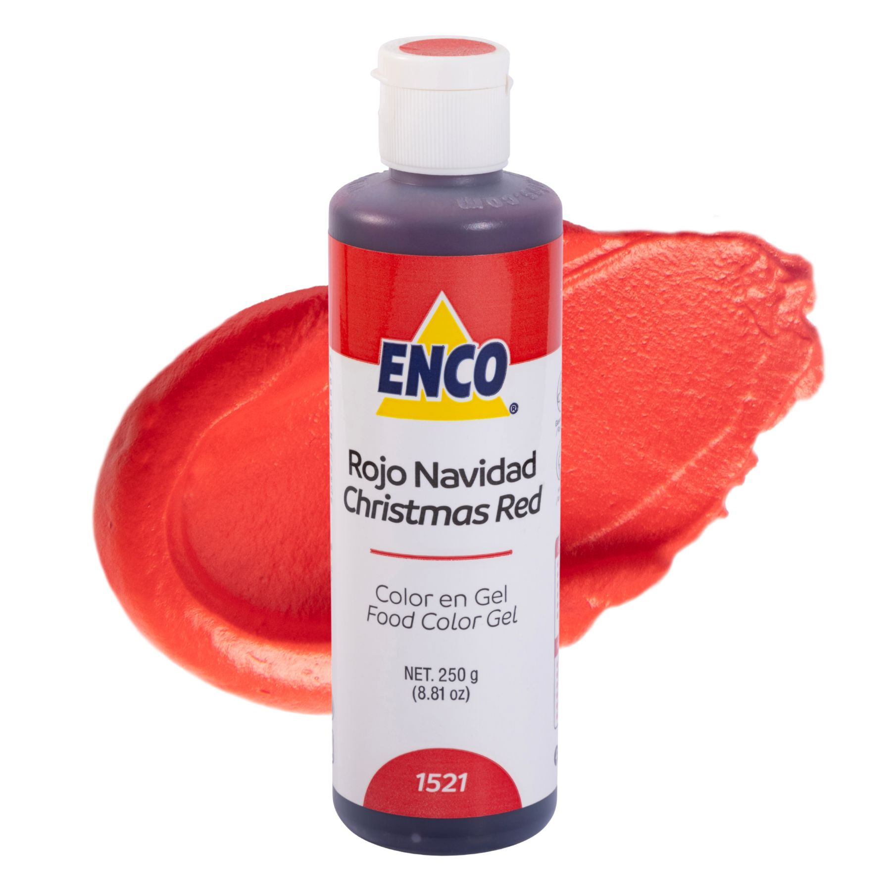 Colorante en Gel ENCO Rojo Navidad 250g espatuleado, marca ENCO