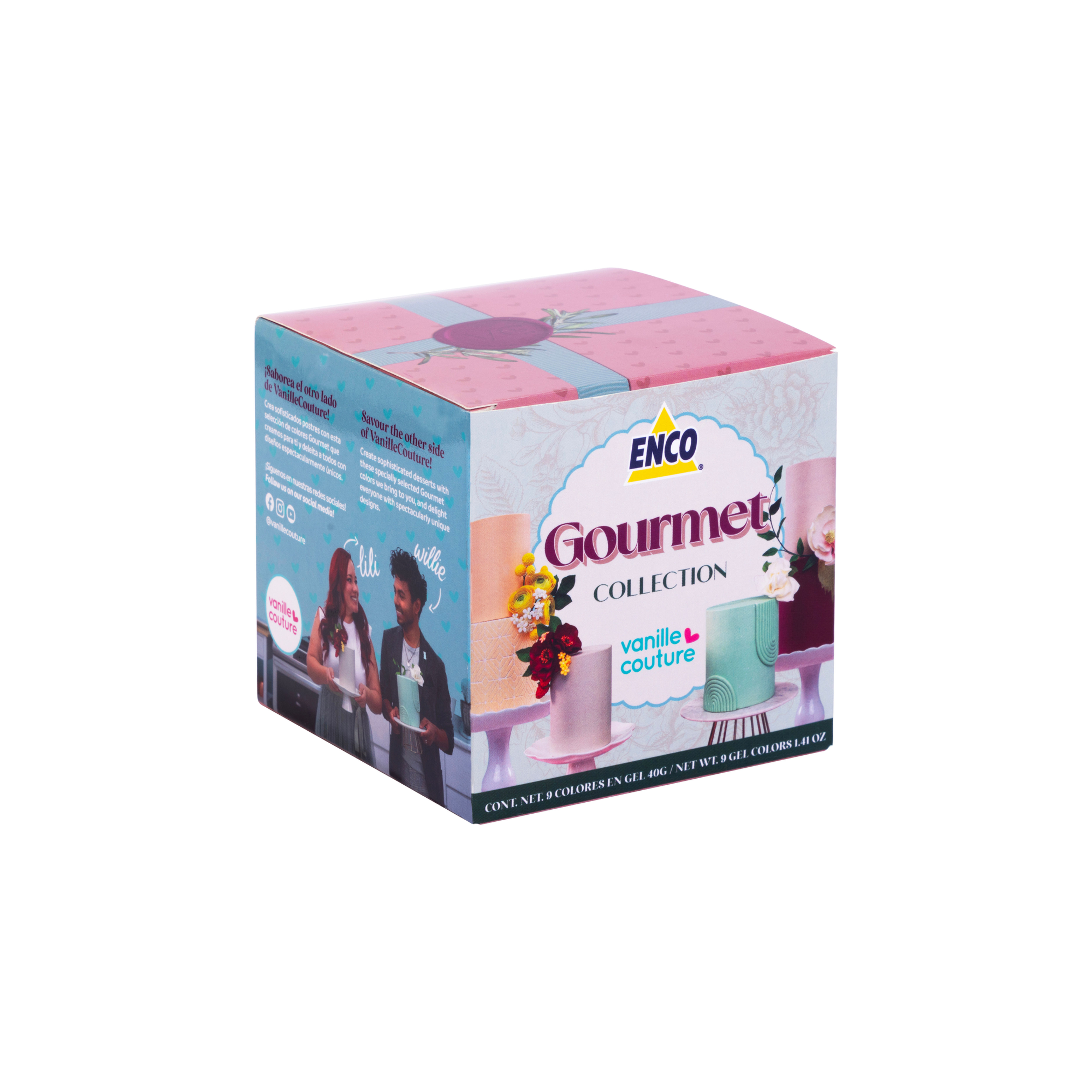 Kit 9 Colores Gourmet Collection Gel 40g, marca ENCO