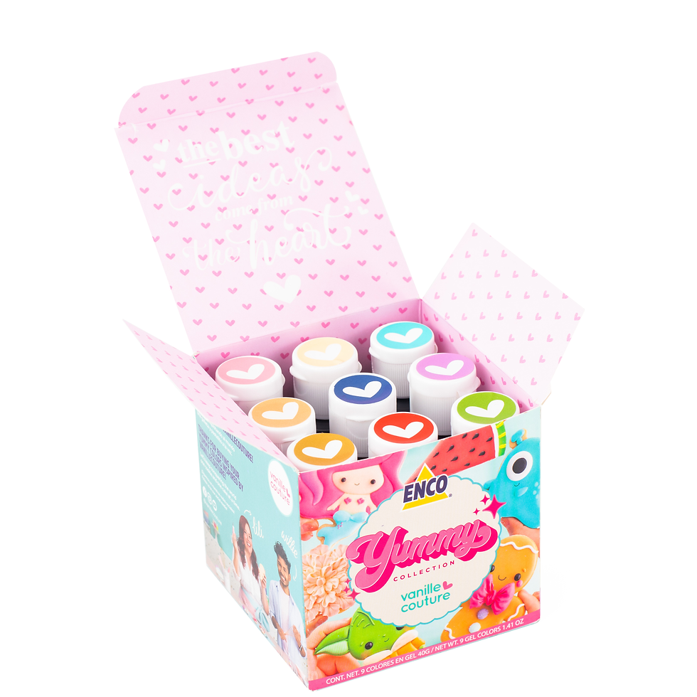 Kit 9 Colores Yummy Gel 40g, marca ENCO