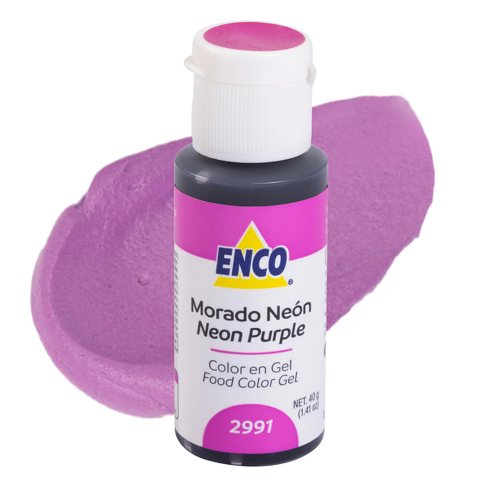 Colorante en Gel Morado Neon 40g, marca ENCO