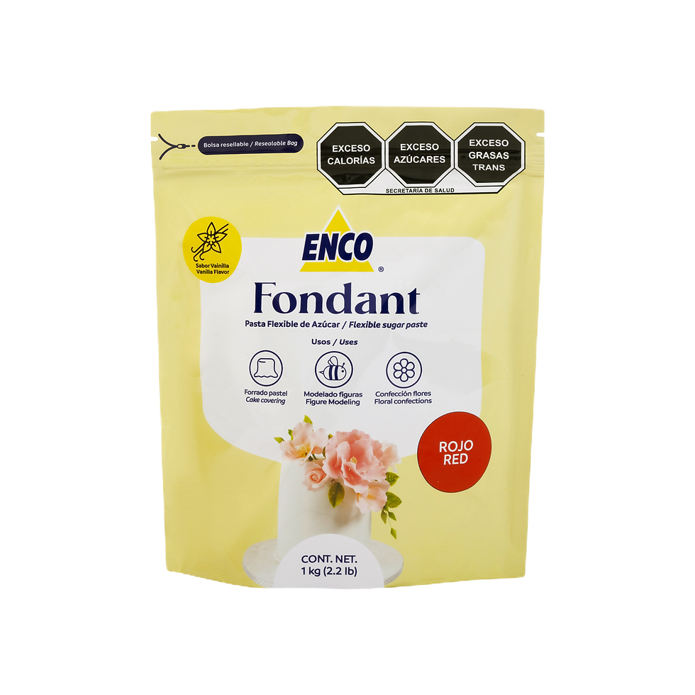 Fondant Rojo ENCO 1 Kg, marca ENCO