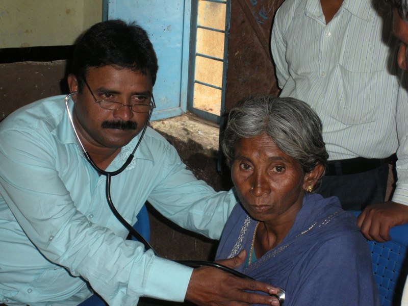 A free medical camp serving a village community