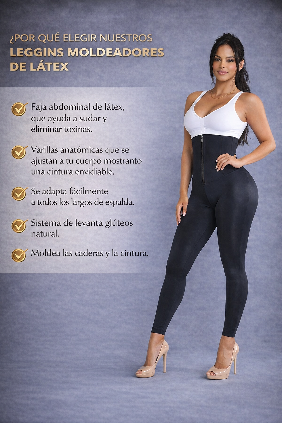 Miniatura: Faja Tipo Leggings de Látex con Tecnología  MeliBelt - Ref. 7128